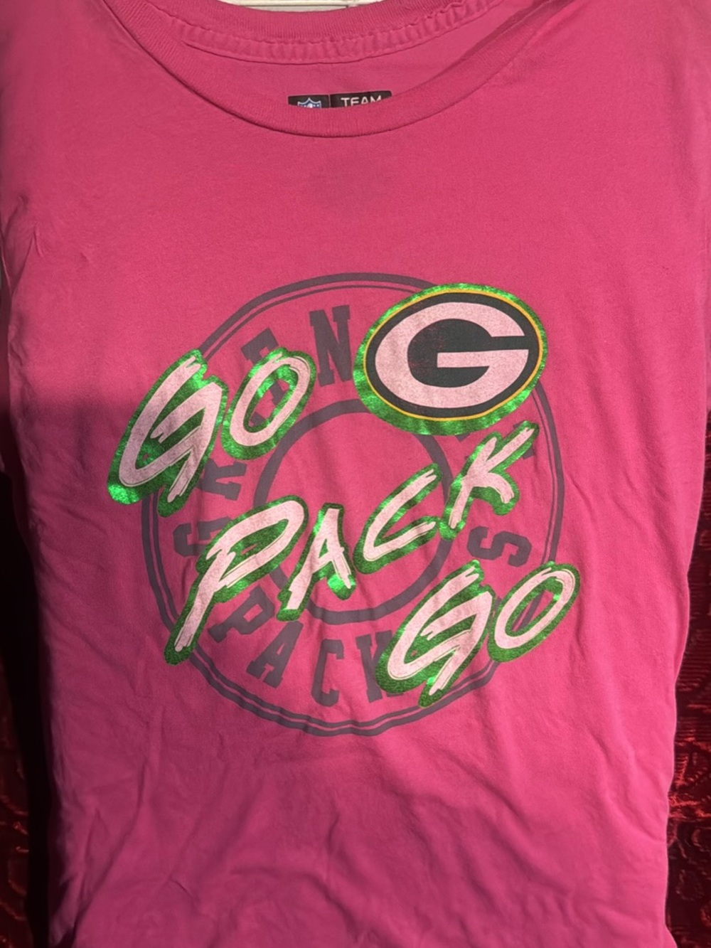 NFL Pink Short-Sleeve 'Go Pack Go' Graphic Tee